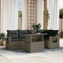 Set de muebles de jardín 6 pzas y cojines ratán sintético gris de vidaXL, Conjuntos de jardín - Ref: Foro24-3267890, Precio: ...