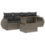 Garden sofa set with cushions 5 pieces gray synthetic rattan by vidaXL, Garden sets - Ref: Foro24-3268360, Price: 396,02 €, D...