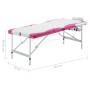 Klappbare Massageliege 3 Zonen weißes und rosa Aluminium von vidaXL, Massageliegen - Ref: Foro24-110242, Preis: 195,02 €, Rab...