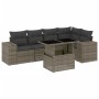 6-teiliges Gartenmöbel-Set und graue synthetische Rattankissen von vidaXL, Gartensets - Ref: Foro24-3269150, Preis: 467,51 €,...