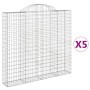 Gabion baskets 5 pcs arch shape iron 200x30x180/200 cm by vidaXL, Pots and planters - Ref: Foro24-3146197, Price: 551,95 €, D...