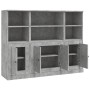 High sideboard 3 pieces concrete gray plywood by vidaXL, Sideboards - Ref: Foro24-3185307, Price: 169,57 €, Discount: %