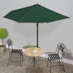 Sombrilla de balcón semicircular palo aluminio verde 300x155cm de vidaXL, Sombrillas - Ref: Foro24-44592, Precio: 48,46 €, De...