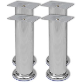 4x Chrome Round Sofa Legs 180mm by vidaXL, Chair and sofa supports - Ref: Foro24-242159, Price: 14,99 €, Discount: %