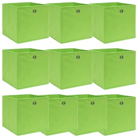 Cajas de almacenaje 10 uds tela verde 32x32x32 cm de vidaXL, Cestas para almacenaje - Ref: Foro24-288371, Precio: 49,95 €, De...