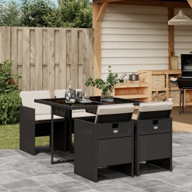 5-teiliges Gartenmöbel-Set mit Kissen synthetisches Rattan schwarz von vidaXL, Gartensets - Ref: Foro24-3277661, Preis: 340,9...