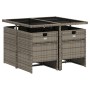 Set comedor de jardín 5 piezas con cojines ratán sintético gris de vidaXL, Conjuntos de jardín - Ref: Foro24-3277663, Precio:...