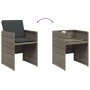 Set comedor de jardín 5 piezas con cojines ratán sintético gris de vidaXL, Conjuntos de jardín - Ref: Foro24-3277663, Precio:...