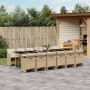 Garten-Esszimmergarnitur mit Kissen 13-teilig synthetisches Rattan beige von vidaXL, Gartensets - Ref: Foro24-3277713, Preis:...