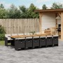 Garten-Esszimmergarnitur mit Kissen 13-teilig synthetisches Rattan schwarz von vidaXL, Gartensets - Ref: Foro24-3277718, Prei...