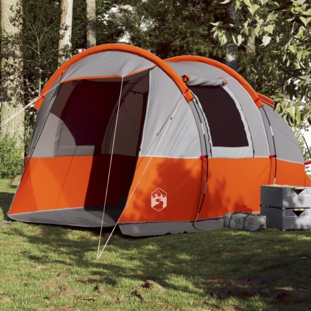 Tienda de camping con túnel 4 personas impermeable gris naranja de vidaXL, Tiendas de campaña - Ref: Foro24-94633, Precio: 15...