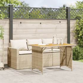 2-teiliges Garten-Esszimmer-Set mit Kissen synthetisches Rattan beige von vidaXL, Gartensets - Ref: Foro24-366338, Preis: 289...