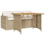 Set comedor de jardín 2 pzas con cojines ratán sintético beige de vidaXL, Conjuntos de jardín - Ref: Foro24-366338, Precio: 2...