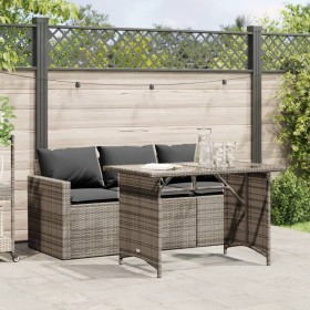 Garden dining set 2 pieces with gray synthetic rattan cushions by vidaXL, Garden sets - Ref: Foro24-366331, Price: 267,14 €, ...