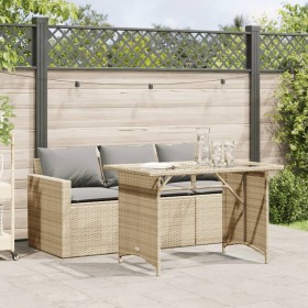 2-teiliges Garten-Esszimmer-Set mit Kissen synthetisches Rattan beige von vidaXL, Gartensets - Ref: Foro24-366333, Preis: 280...