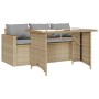 2-teiliges Garten-Esszimmer-Set mit Kissen synthetisches Rattan beige von vidaXL, Gartensets - Ref: Foro24-366333, Preis: 280...