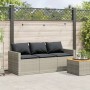 Garden sofa with cushions, 3 seats, light gray synthetic rattan by vidaXL, Outdoor sofas - Ref: Foro24-366346, Price: 196,59 ...