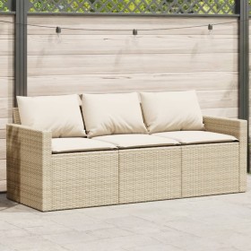 3-Sitzer-Gartensofa mit Kissen Kunstrattan beige von vidaXL, Outdoor-Sofas - Ref: Foro24-366344, Preis: 195,85 €, Rabatt: %