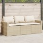 3-Sitzer-Gartensofa mit Kissen Kunstrattan beige von vidaXL, Outdoor-Sofas - Ref: Foro24-366344, Preis: 195,99 €, Rabatt: %