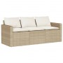 3-Sitzer-Gartensofa mit Kissen Kunstrattan beige von vidaXL, Outdoor-Sofas - Ref: Foro24-366344, Preis: 195,99 €, Rabatt: %