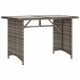 Mesa de jardín superficie de vidrio ratán PE gris 110x68x70 cm de vidaXL, Mesas de jardín - Ref: Foro24-366352, Precio: 96,00...