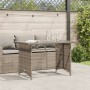 Garden table with grey PE rattan surface and glass top, measuring 110x68x70 cm. by vidaXL, Garden tables - Ref: Foro24-366352...