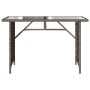 Garden table with grey PE rattan surface and glass top, measuring 110x68x70 cm. by vidaXL, Garden tables - Ref: Foro24-366352...