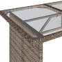 Mesa de jardín superficie de vidrio ratán PE gris 110x68x70 cm de vidaXL, Mesas de jardín - Ref: Foro24-366352, Precio: 96,00...