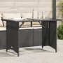 Mesa de jardín superficie de vidrio ratán PE negro 110x68x70 cm de vidaXL, Mesas de jardín - Ref: Foro24-366350, Precio: 93,9...