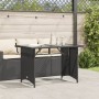 Garden table with black PE rattan glass surface 110x68x70 cm by vidaXL, Garden tables - Ref: Foro24-366350, Price: 93,97 €, D...