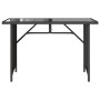 Garden table with black PE rattan glass surface 110x68x70 cm by vidaXL, Garden tables - Ref: Foro24-366350, Price: 93,97 €, D...