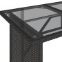 Garden table with black PE rattan glass surface 110x68x70 cm by vidaXL, Garden tables - Ref: Foro24-366350, Price: 93,97 €, D...