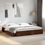 Oak brown engineered wood bed with drawers 180x200 cm by vidaXL, Beds and slatted bases - Ref: Foro24-3280642, Price: 185,40 ...