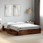 Oak brown engineered wood bed with drawers 160x200 cm by vidaXL, Beds and slatted bases - Ref: Foro24-3280649, Price: 191,99 ...