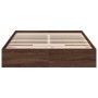 Oak brown engineered wood bed with drawers 160x200 cm by vidaXL, Beds and slatted bases - Ref: Foro24-3280649, Price: 191,99 ...