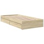 Cama con cajones madera ingeniería roble Sonoma 90x200 cm de vidaXL, Camas y somieres - Ref: Foro24-3280680, Precio: 140,34 €...