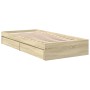 Cama con cajones madera ingeniería roble Sonoma 90x200 cm de vidaXL, Camas y somieres - Ref: Foro24-3280680, Precio: 140,34 €...