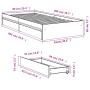 Bett aus Sonoma-Eichenholzwerkstoff mit Schubladen 90x200 cm von vidaXL, Betten und Lattenroste - Ref: Foro24-3280680, Preis:...