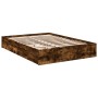 Cama con cajones madera de ingeniería roble ahumado 140x190 cm de vidaXL, Camas y somieres - Ref: Foro24-3280689, Precio: 176...