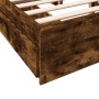 Smoked oak engineered wood bed with drawers 140x190 cm by vidaXL, Beds and slatted bases - Ref: Foro24-3280689, Price: 176,53...