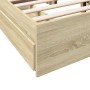 Sonoma oak engineered wood bed with drawers 135x190 cm by vidaXL, Beds and slatted bases - Ref: Foro24-3280694, Price: 175,90...