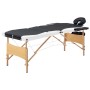 Klappbare Massageliege 3 Zonen aus schwarzem und weißem Holz von vidaXL, Massageliegen - Ref: Foro24-110212, Preis: 147,64 €,...