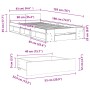 Bett aus geräuchertem Eichenholzwerkstoff mit Schublade 90x190 cm von vidaXL, Betten und Lattenroste - Ref: Foro24-3280787, P...