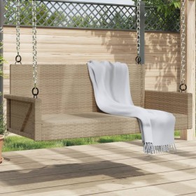 Synthetic rattan beige swing bench 119x56x48 cm by vidaXL, garden benches - Ref: Foro24-365628, Price: 117,99 €, Discount: %