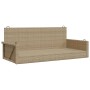 Banco columpio de ratán sintético beige 119x56x48 cm de vidaXL, Bancos de jardín - Ref: Foro24-365628, Precio: 117,99 €, Desc...