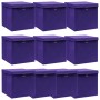 Storage boxes with lids 10 pcs purple fabric 32x32x32 cm by vidaXL, Storage baskets - Ref: Foro24-288356, Price: 64,99 €, Dis...