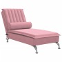 Sofá diván de masaje con cojín de terciopelo rosa de vidaXL, Divanes - Ref: Foro24-379462, Precio: 138,11 €, Descuento: %