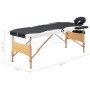 Klappbare Massageliege 3 Zonen aus schwarzem und weißem Holz von vidaXL, Massageliegen - Ref: Foro24-110212, Preis: 147,64 €,...