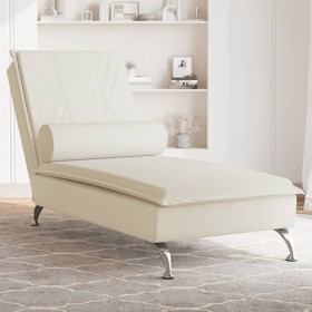 Massage chaise lounge sofa with cream velvet cushion by vidaXL, Daybeds - Ref: Foro24-379457, Price: 131,09 €, Discount: %