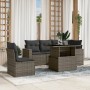 Set mit 6 Gartenmöbeln und Kissen synthetisches Rattangrau von vidaXL, Gartensets - Ref: Foro24-3267280, Preis: 463,82 €, Rab...